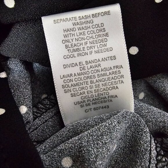 Danny And Nicole Sleeveless Wide Leg Polka Dot Black Jumpsuit - Picture 7 of 7